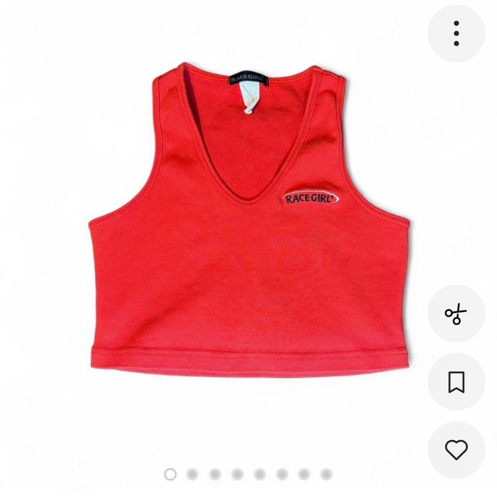 Race Girl red & black crop tank top